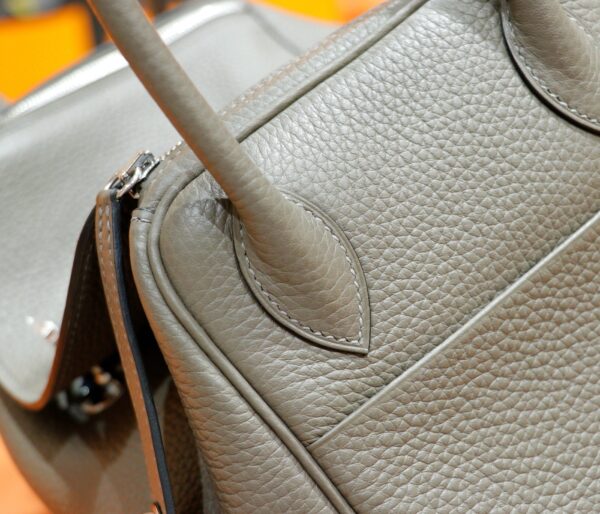 DR96 Factory Lindy Togo Leather Tinware Grey Silver Hardware 26cm Full Handmade