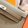 DR96 Factory Kelly Epsom Leather CK18 Etoupe Grey Silver Hardware 25cm Full Handmade