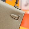 DR96 Factory Kelly Epsom Leather CK18 Etoupe Grey Silver Hardware 25cm Full Handmade