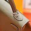 DR96 Factory Kelly Epsom Leather CK18 Etoupe Grey Silver Hardware 25cm Full Handmade