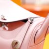 DR96 Factory Mini Lindy Swift Leather Cream Pink Silver Hardware 20cm Full Handmade