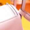 DR96 Factory Mini Lindy Swift Leather Cream Pink Silver Hardware 20cm Full Handmade