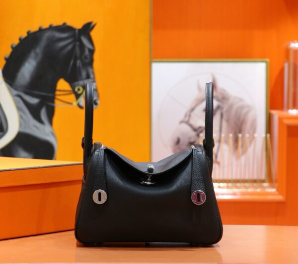 DR96 Factory Lindy Togo Leather CK89 Black Silver Hardware 26cm Full Handmade