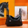 DR96 Factory Lindy Togo Leather CK89 Black Silver Hardware 26cm Full Handmade