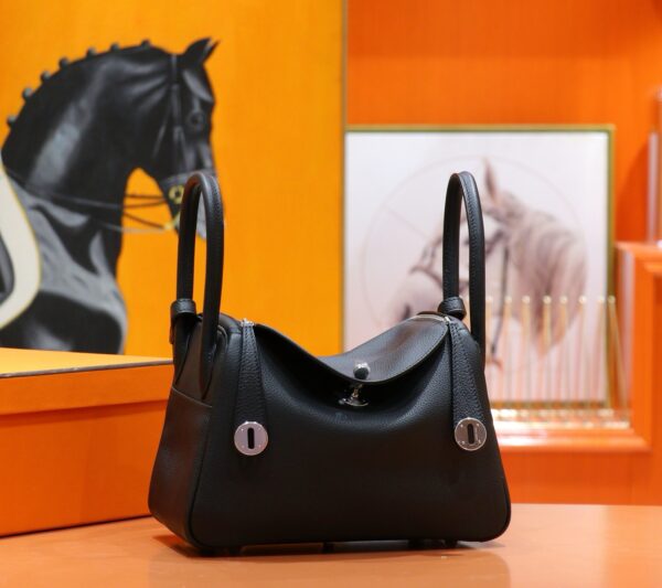 DR96 Factory Lindy Togo Leather CK89 Black Silver Hardware 26cm Full Handmade