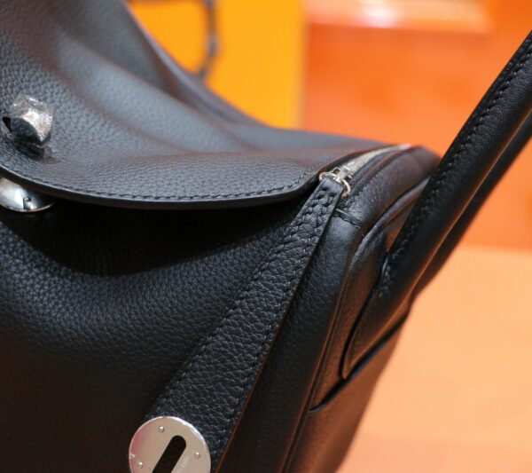 DR96 Factory Lindy Togo Leather CK89 Black Silver Hardware 26cm Full Handmade