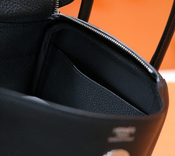 DR96 Factory Lindy Togo Leather CK89 Black Silver Hardware 26cm Full Handmade