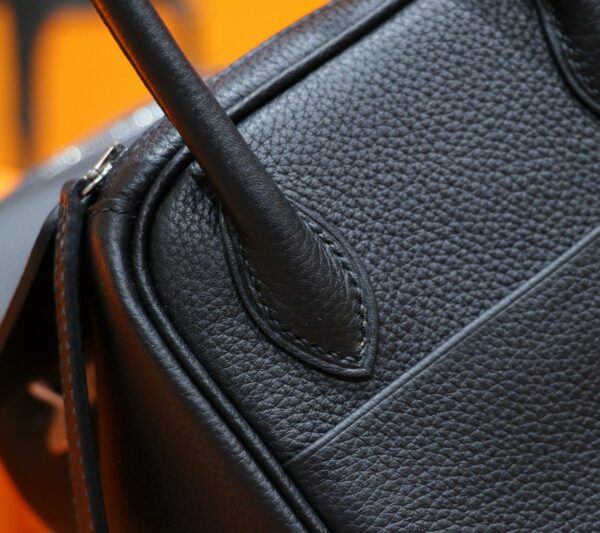 DR96 Factory Lindy Togo Leather CK89 Black Silver Hardware 26cm Full Handmade