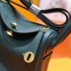 DR96 Factory Mini Lindy Togo Leather Deep Green Gold Hardware 20cm Full Handmade