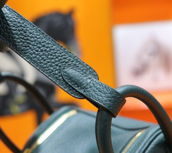 DR96 Factory Mini Lindy Togo Leather Deep Green Gold Hardware 20cm Full Handmade