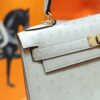 DR96 Factory Kelly Ostrich Leather Woll White Gold Hardware 25cm Full Handmade