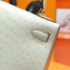 DR96 Factory Kelly Ostrich Leather Woll White Gold Hardware 25cm Full Handmade