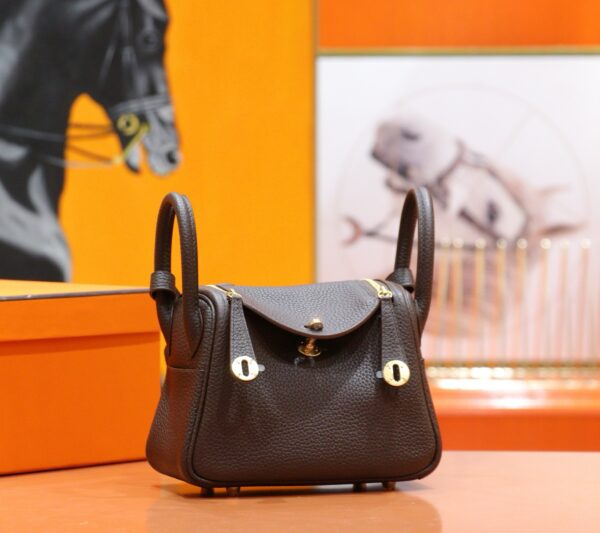 DR96 Factory Mini Lindy Togo Leather Ebony Color Gold Hardware 20cm Full Handmade