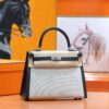 wsxc1763119160857_1 DR96 Factory Kelly Swift Leather & Canvas CK89 Black Silver Hardware 25cm Full Handmade