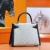 wsxc1763119160857_2 DR96 Factory Kelly Swift Leather & Canvas CK89 Black Silver Hardware 25cm Full Handmade