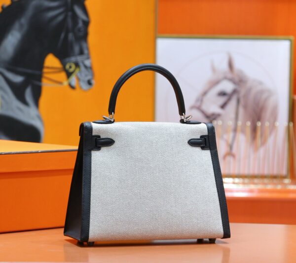 wsxc1763119160857_2 DR96 Factory Kelly Swift Leather & Canvas CK89 Black Silver Hardware 25cm Full Handmade