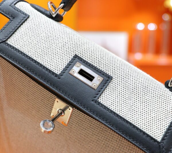 wsxc1763119160857_3 DR96 Factory Kelly Swift Leather & Canvas CK89 Black Silver Hardware 25cm Full Handmade