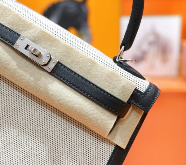 wsxc1763119160857_4 DR96 Factory Kelly Swift Leather & Canvas CK89 Black Silver Hardware 25cm Full Handmade