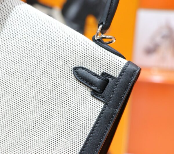 wsxc1763119160857_5 DR96 Factory Kelly Swift Leather & Canvas CK89 Black Silver Hardware 25cm Full Handmade