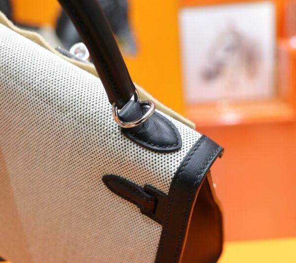 wsxc1763119160857_6 DR96 Factory Kelly Swift Leather & Canvas CK89 Black Silver Hardware 25cm Full Handmade