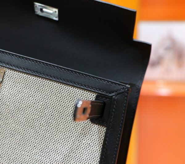wsxc1763119160857_7 DR96 Factory Kelly Swift Leather & Canvas CK89 Black Silver Hardware 25cm Full Handmade