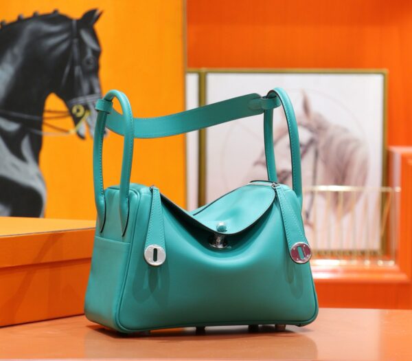 DR96 Factory Lindy Swift Leather Peacock Green Silver Hardware 26cm Full Handmade