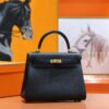 DR96 Factory Kelly Togo Leather CK89 Black Gold Hardware 25cm Full Handmade