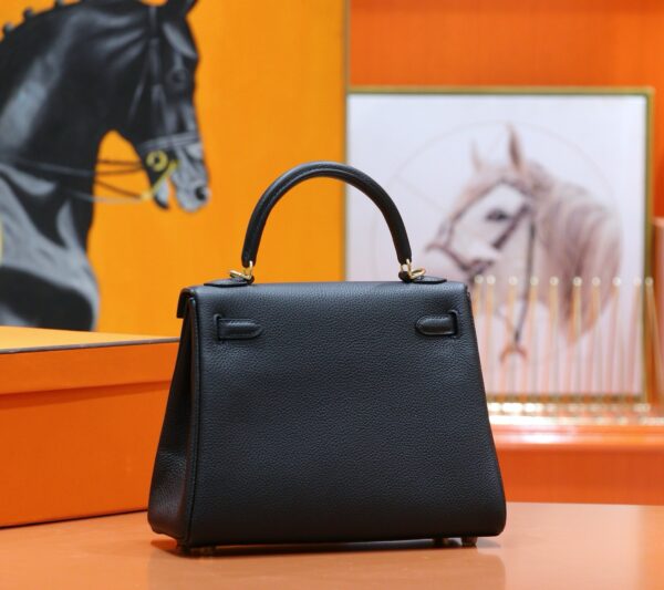 DR96 Factory Kelly Togo Leather CK89 Black Gold Hardware 25cm Full Handmade