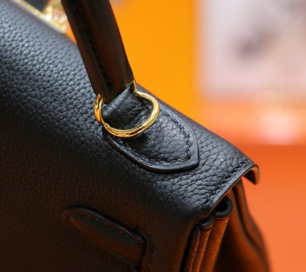 DR96 Factory Kelly Togo Leather CK89 Black Gold Hardware 25cm Full Handmade