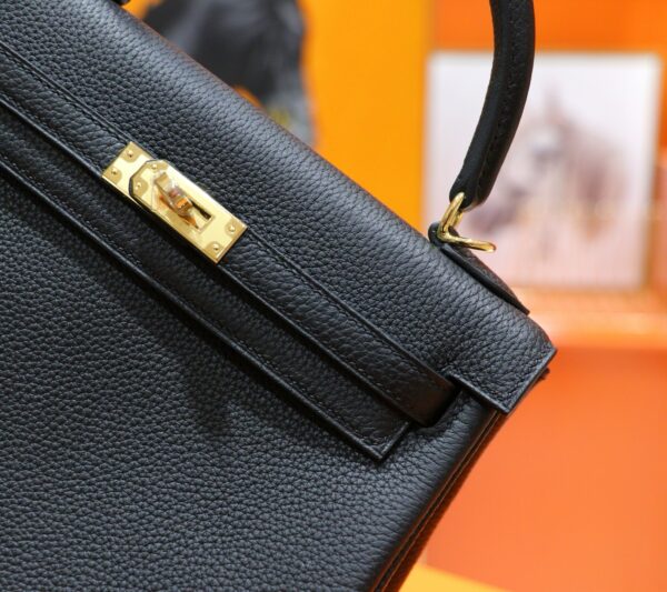 DR96 Factory Kelly Togo Leather CK89 Black Gold Hardware 25cm Full Handmade