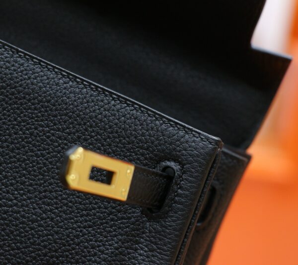 DR96 Factory Kelly Togo Leather CK89 Black Gold Hardware 25cm Full Handmade