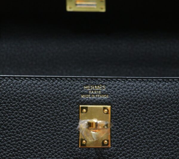 DR96 Factory Kelly Togo Leather CK89 Black Gold Hardware 25cm Full Handmade