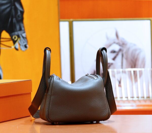 DR96 Factory Mini Lindy Togo Leather Deep Grey Silver Hardware 19cm Full Handmade