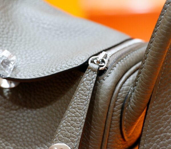 DR96 Factory Mini Lindy Togo Leather Deep Grey Silver Hardware 19cm Full Handmade