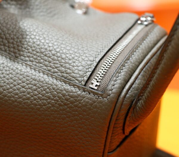 DR96 Factory Mini Lindy Togo Leather Deep Grey Silver Hardware 19cm Full Handmade