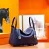 DR96 Factory Lindy Togo Leather Gem Blue Silver Hardware 26cm Full Handmade