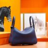 DR96 Factory Lindy Togo Leather Gem Blue Silver Hardware 26cm Full Handmade