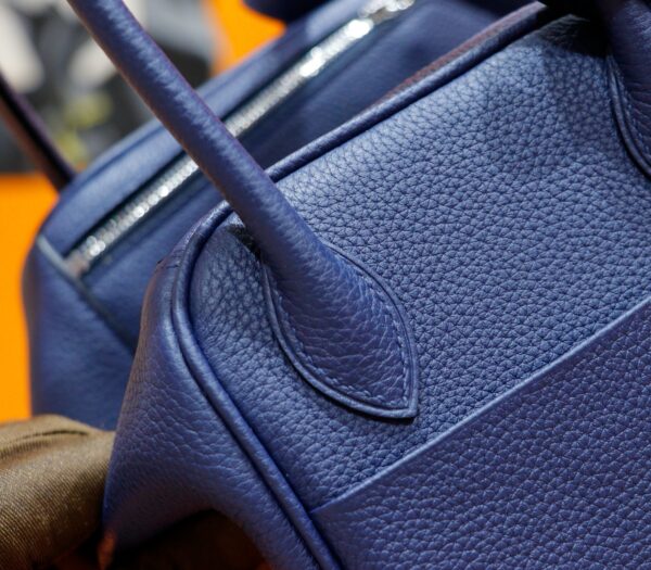 DR96 Factory Lindy Togo Leather Gem Blue Silver Hardware 26cm Full Handmade