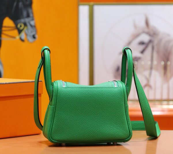 DR96 Factory Mini Lindy Togo Leather Fresh Green Silver Hardware 20cm Full Handmade