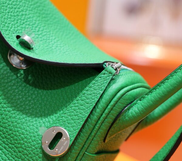 DR96 Factory Mini Lindy Togo Leather Fresh Green Silver Hardware 20cm Full Handmade