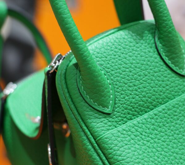 DR96 Factory Mini Lindy Togo Leather Fresh Green Silver Hardware 20cm Full Handmade