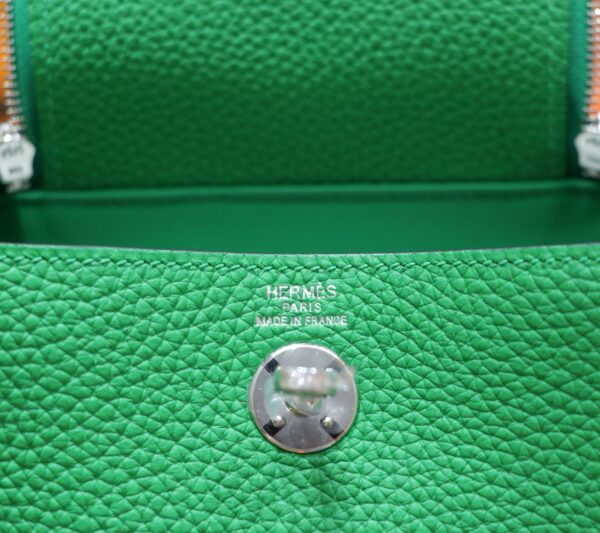 DR96 Factory Mini Lindy Togo Leather Fresh Green Silver Hardware 20cm Full Handmade