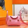 DR96 Factory Mini Lindy Togo Leather Sakura Pink Gold Hardware 20cm Full Handmade