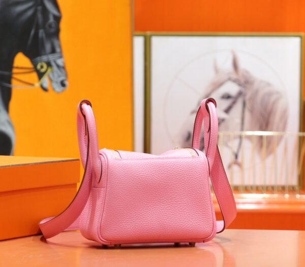 DR96 Factory Mini Lindy Togo Leather Sakura Pink Gold Hardware 20cm Full Handmade