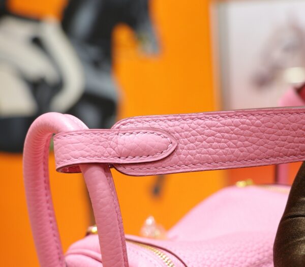DR96 Factory Mini Lindy Togo Leather Sakura Pink Gold Hardware 20cm Full Handmade
