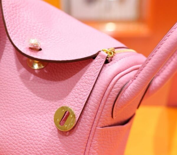 DR96 Factory Mini Lindy Togo Leather Sakura Pink Gold Hardware 20cm Full Handmade