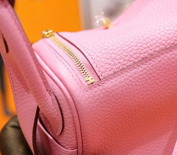 DR96 Factory Mini Lindy Togo Leather Sakura Pink Gold Hardware 20cm Full Handmade