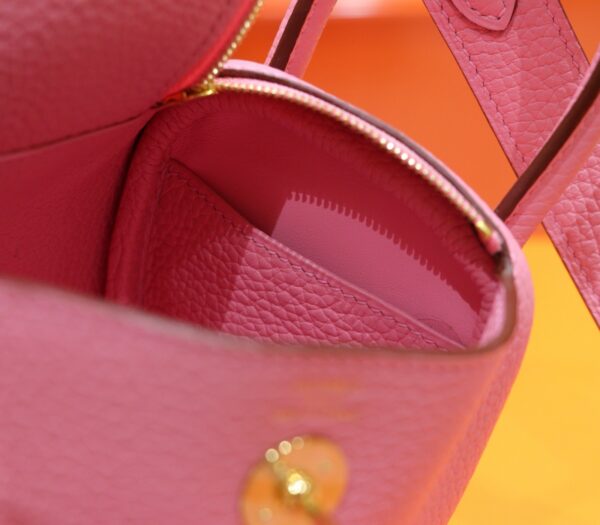 DR96 Factory Mini Lindy Togo Leather Sakura Pink Gold Hardware 20cm Full Handmade