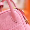 DR96 Factory Mini Lindy Togo Leather Sakura Pink Gold Hardware 20cm Full Handmade