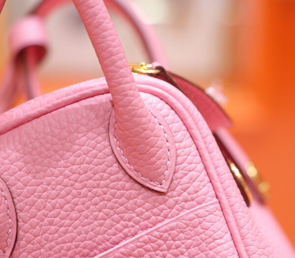 DR96 Factory Mini Lindy Togo Leather Sakura Pink Gold Hardware 20cm Full Handmade